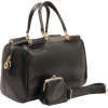 CIERRA Classic Black Top Double Handle Doctor Style Barrel Satchel Tote Shopper Bowling Handbag Purse Shoulder Bag - Hand bag - $33.50 