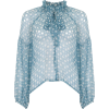 CLOE CASSANDRO blue silk blouse - Košulje - kratke - 