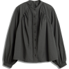 CLOSED grey poplin blouse - Hemden - kurz - 