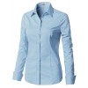 CLOVERY Women's Basic Long Sleeve Slim Fit Button Down Shirt - 長袖シャツ・ブラウス - $16.99  ~ ¥1,912