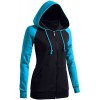 CLOVERY Women's Casual Hoodie Raglan 2-Tone Zip-up Hoodie - 长袖T恤 - $20.99  ~ ¥140.64