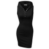 CLOVERY Women's Solid Sleeveless Henley Neck Basic Hoodie Dress - Kleider - $16.99  ~ 14.59€