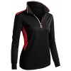 CLOVERY Women's Sport Wear Long Sleeve 2-Tone Zip-up POLO Shirt - Long sleeves t-shirts - $9.99 
