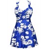 COCOPEAR Women's Elegant Crossover One Piece Swimdress Floral Skirted Swimsuit(FBA) - Skirts - $30.99 
