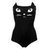 COCOSHIP Ladies Black Strapless Cat Like Swimsuit Retro One Piece Cute Maillot(FBA) - Swimsuit - $24.99 