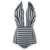 COCOSHIP Retro One Piece Backless Bather Swimsuit High Waisted Pin up Swimwear(FBA) - Fato de banho - $25.99  ~ 22.32€