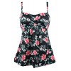 COCOSHIP Vintage Floral Ruched Twist Swim Top Retro Modest Skirted Tankinis(FBA) - 水着 - $21.99  ~ ¥2,475