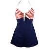 COCOSHIP Vintage Sailor Pin up Swimsuit Retro One Piece Skirtini Cover up Swimdress(FBA) - Swimsuit - $29.99  ~ £22.79