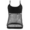 COCOSHIP Women's Double Up Swim Top Retro Mesh Patchwork Padding Cover Up Tankinis(FBA) - 水着 - $15.99  ~ ¥1,800