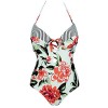 COCOSHIP Women's One Piece Straps Trimed Bather Striped Splice Push up Swimsuit Movie Scene Swimwear(FBA) - Swimsuit - $25.99 