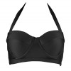 COCOSHIP Women's Retro Bikini Top Solid Black Bra Pin Up Padding Swim Tankinis(FBA) - Swimsuit - $13.99 