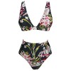 COCOSHIP Women's Retro Lush Floral High Waisted Bikini Set Deep V-Neckline Top Concise Swimsuit(FBA) - Kupaći kostimi - $25.99  ~ 165,10kn