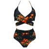 COCOSHIP Women's Ruching High Waist Bikini Set Cross Wrap Push up Top Tie Back Bathing Swimsuit(FBA) - Swimsuit - $26.99 