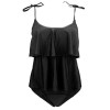 COCOSHIP Women's Ruffled Cute Bikini Set Shoulder Straps Tiered Top Falbala Bathing Swimsuit(FBA) - Swimsuit - $22.99 