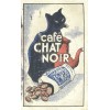 Café chat noir illustration - Ilustracije - 