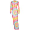 Camouflage long sleeve zipper round neck dress - sukienki - $21.99  ~ 18.89€