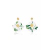 Caroline Constas Tropical-Print Ruffle C - Earrings - 