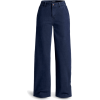 Casual Dark Blue Denim - Pantalones Capri - 