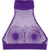 Celine purple crochet cropped halter top - Tanks - 