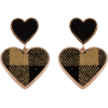 Tartan Heart earrings - イヤリング - 