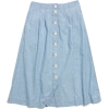 Chambray Patio Button-Front Midi Skirt - Skirts - $98.00 