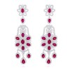 Chandelier Ruby Diamond Earrings - Aretes - 