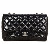 Chanel Quilted Black Patent Leather bag - Bolsas pequenas - 