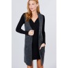 Charcoal Grey Sleeveless Long Sweater Vest - Coletes - $34.10  ~ 29.29€