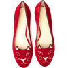 Charlotte Olympia Kitty Flat in Red - Balerinas - 