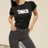 Charming electric eye print black short- - T-shirts - $19.99 
