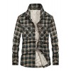 Chartou Men's Thermal Button-Down Fleece Lined Flannel Plaid Twill Work Shirt Jacket - Koszule - krótkie - $39.99  ~ 34.35€
