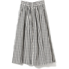 Check Pattern Gather Long Skirt - Skirts - 