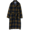 Checked Belted Overcoat - Kurtka - 