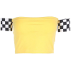 Checker crop top - T恤 - 