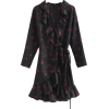 Cherry Print Ruffle Tied Chiffon Dress - Dresses - $29.99 