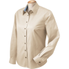 Chestnut Hill Women's Performance Plus Twill Blouse. CH605W Stone / Light Blue - Long sleeves shirts - $10.00  ~ £7.60