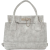 Chic Office Tote Soft Leatherette Embossed Ostrich Double Handle Satchel Handbag Shoulder Bag w/Detachable Strap Gray - Torbice - $29.99  ~ 190,51kn