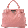 Chic Office Tote Soft Leatherette Embossed Ostrich Double Handle Satchel Handbag Shoulder Bag w/Detachable Strap Pink - Hand bag - $25.50 