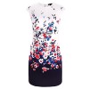 Chicwe Women's Plus Size Cap Sleeves Stretch Floral Printed Shift Dress - Knee Length Casual Party Cocktail Dress - Платья - $54.00  ~ 46.38€