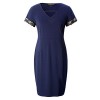 Chicwe Women's Plus Size Stretch Bodycon Dress with Front Slit and Lace Trimmed Cuff - Kleider - $56.00  ~ 48.10€