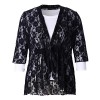 Chicwe Women's Plus Size Stretch Floral Lace Bohemian Cover up - Outerwear - $38.00 