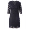 Chicwe Women's Plus Size Stretch Scalloped Solid Lace Dress - Knee Length Casual Party Cocktail Dress - Dresses - $68.00 