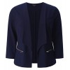 Chicwe Women's Plus Size Stretch Texture Chic Blazer Jacket with Zipper Details - Outerwear - $78.00 