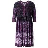 Chicwe Women's Plus Size V Neck Floral Printed Dress - Knee Length Casual and Work Dress - Dresses - $68.00  ~ £51.68