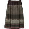 Chiffon panel pattern print gather skirt - Gonne - 