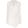 Chloé striped silk-mousseline wrap top - 长袖衫/女式衬衫 - 