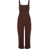 Chocolate brown ribbed jumpsuit - Kombinezony - 