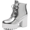 Chunky Silver Cleated Platform Boots - ブーツ - $50.39  ~ ¥5,671