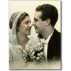 Circa 1930s wedding postcard - Objectos - 