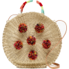 Circle straw tote in pom pom - Hand bag - 